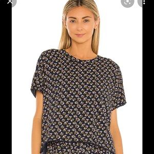 The GREAT. NWT Size 3 The Cut Edge Tee in Navy Apron Floral
